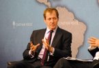 Alastair Campbell, Journalist; Director of Communications and Strategy, Number 10 (1997-2003) speaking to former MP Chris Mullin (right) at the Chatham house event E-Leadership: Political Communication in a Digital World, 17 October 2012