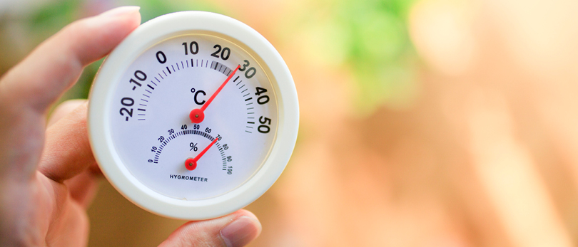 thermometer being read