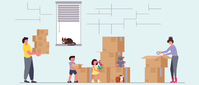 illustration of people moving boxes