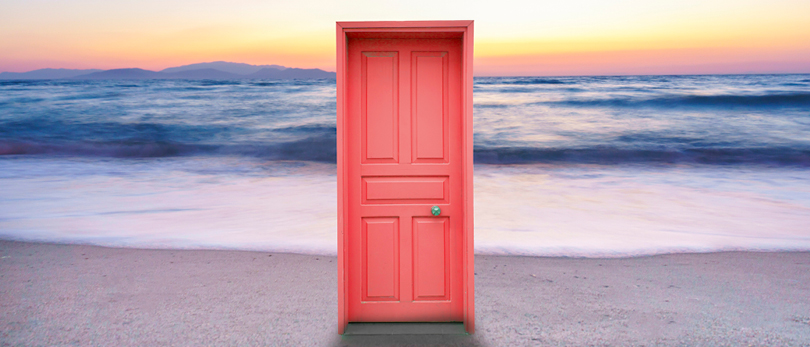 Door on a beach