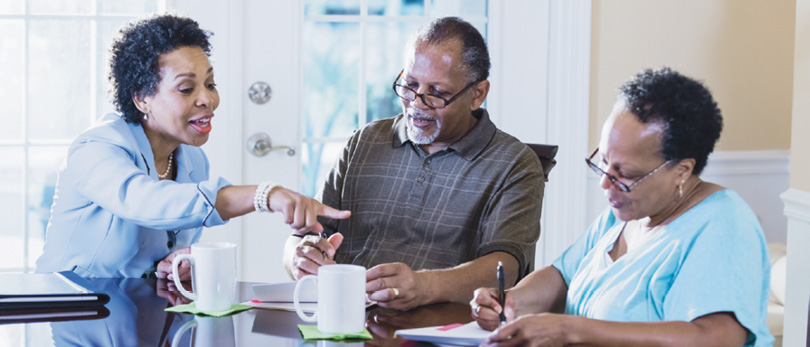 old couple discussing finances