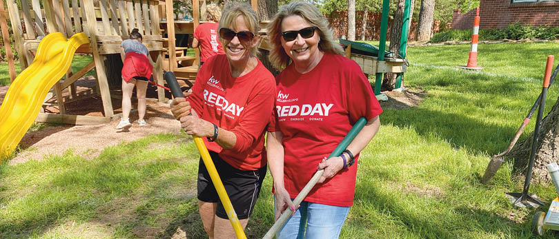 Shelee Brim (left) doing a charity event