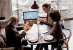 people negotiating at a business table