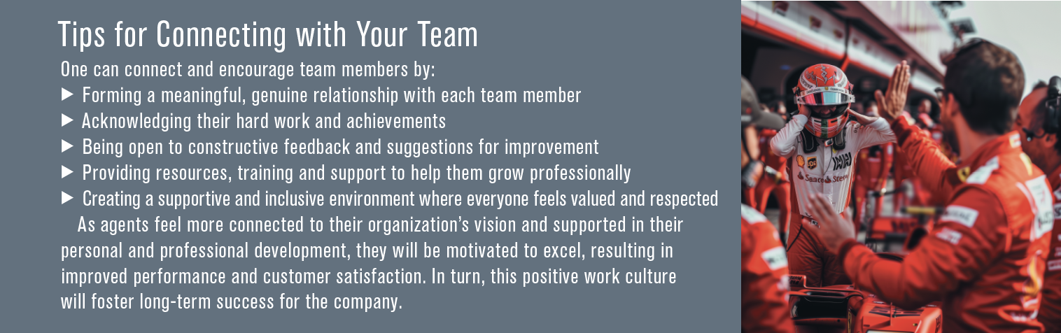 Graphic about connecting with your team